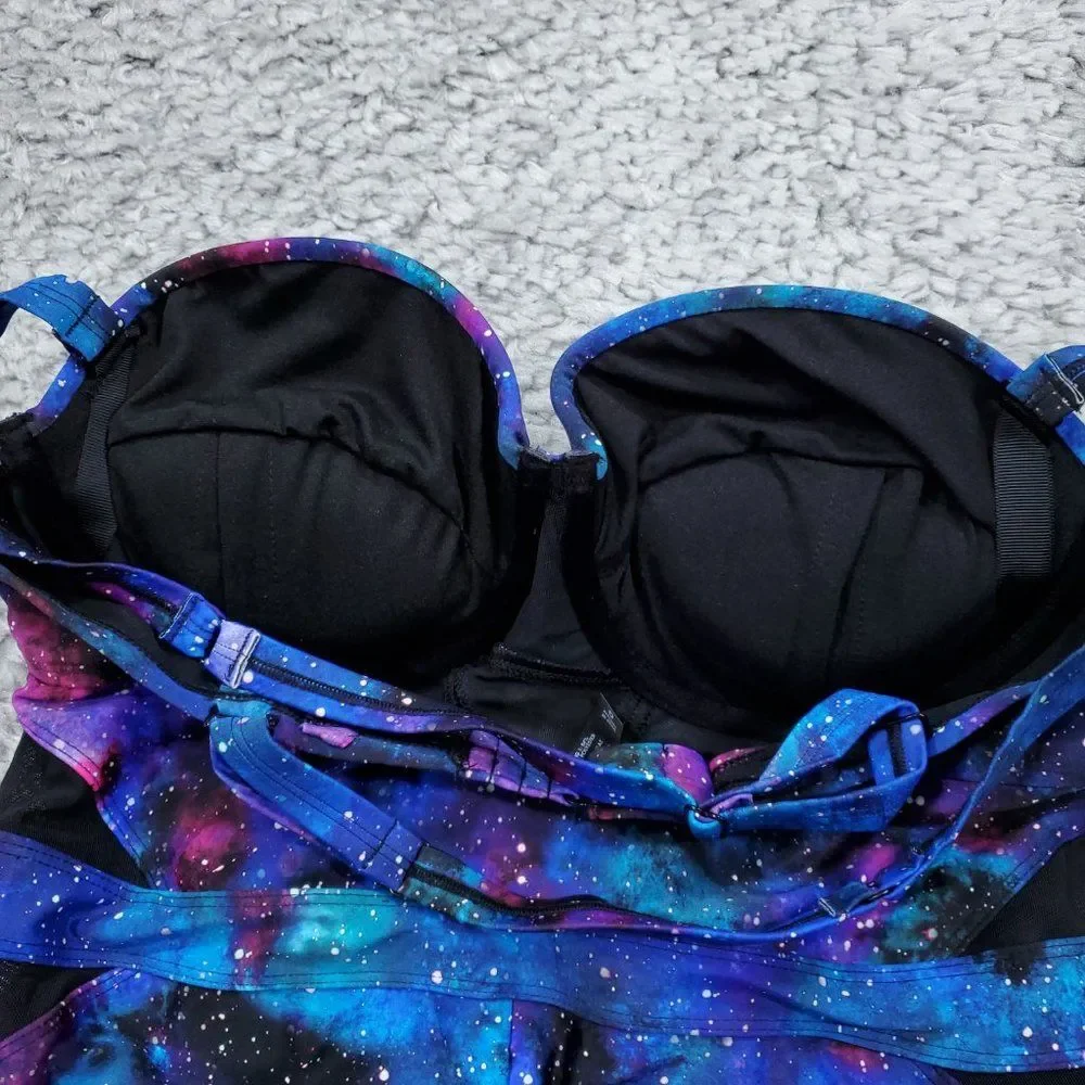 Torrid Blue and Purple Galaxy One Piece Swimsuit - Picture 3 of 10